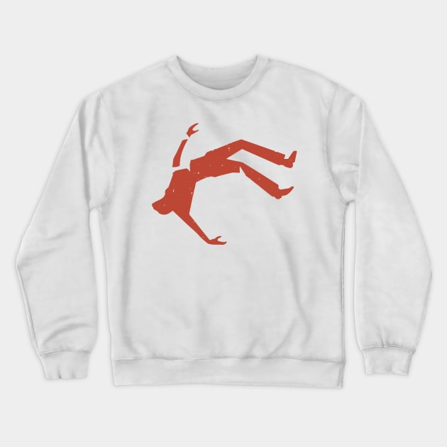 Retro Design Of Man Falling Crewneck Sweatshirt by mrdoomits